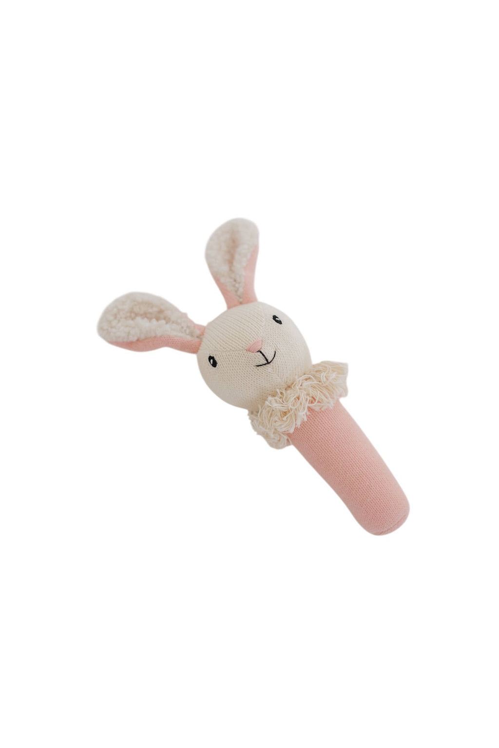 Nibbles Bunny Knitted Rattle | Blush premium baby gift - Baba-lando