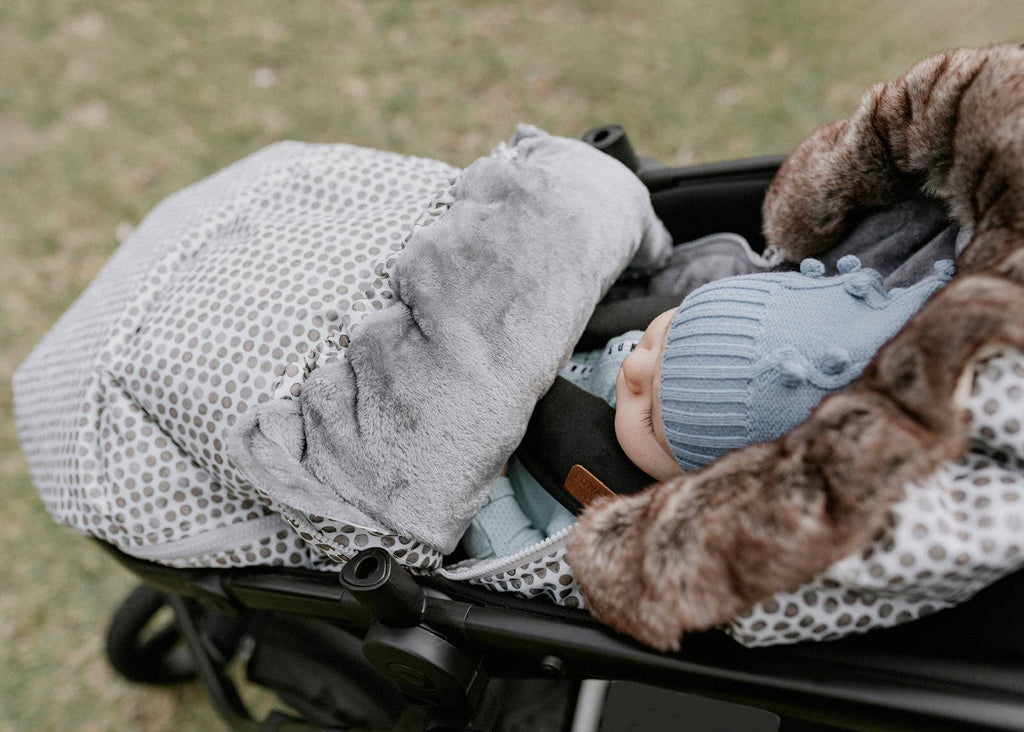 Nordic Footmuff Pram Liner | Raindrops by Baby Luno