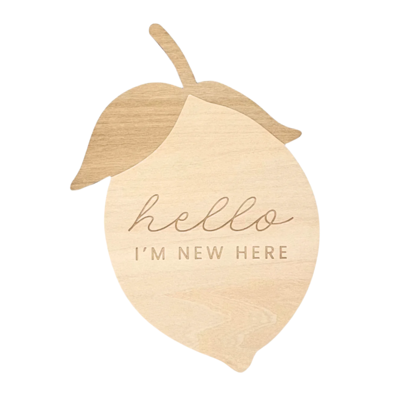 Hello I'm New Here | Reversible Lemon Announcement Plaque