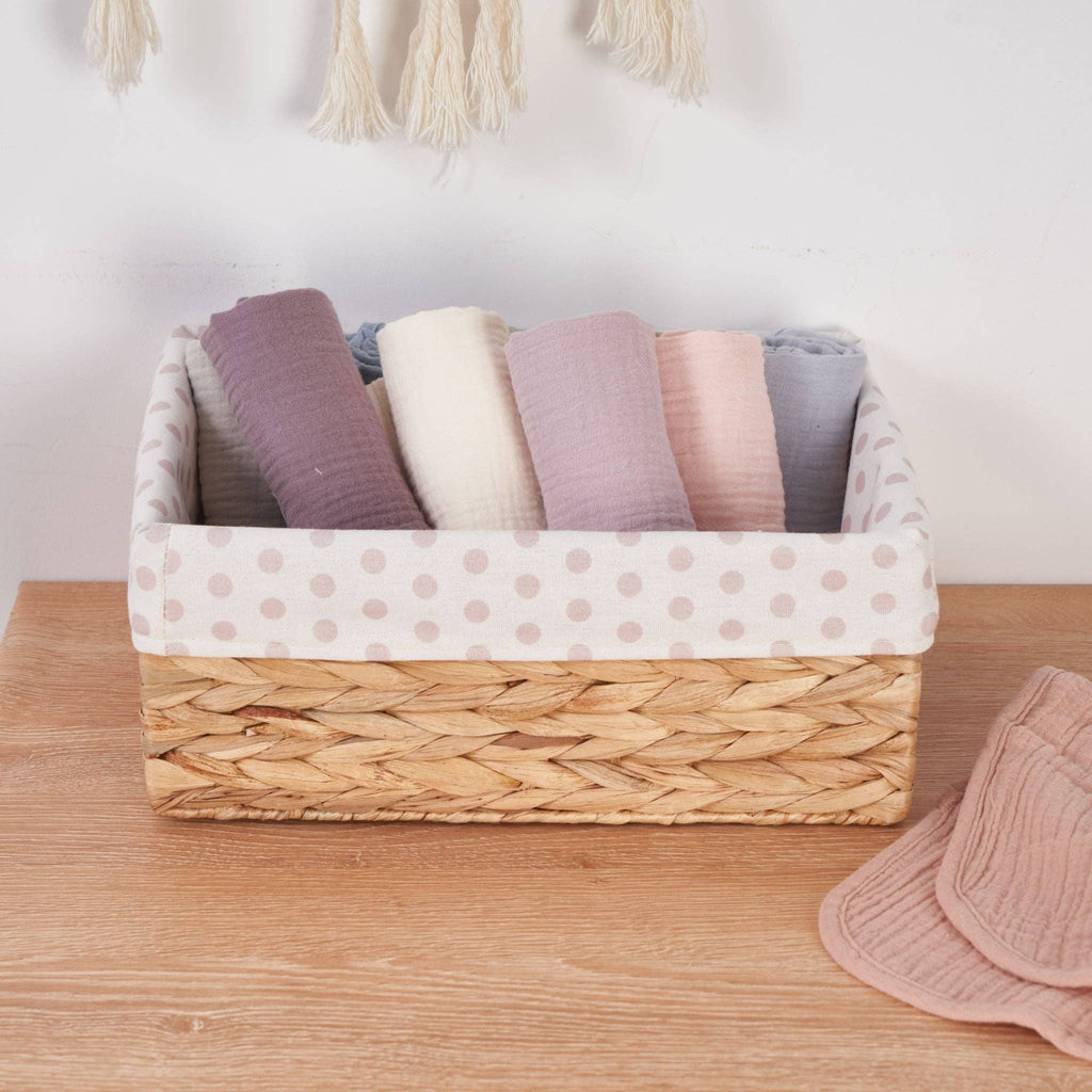 Organic Muslin Burp Cloths - Lavender Blush 5 Pack | Zoe Sage premium baby gift - Baba-lando