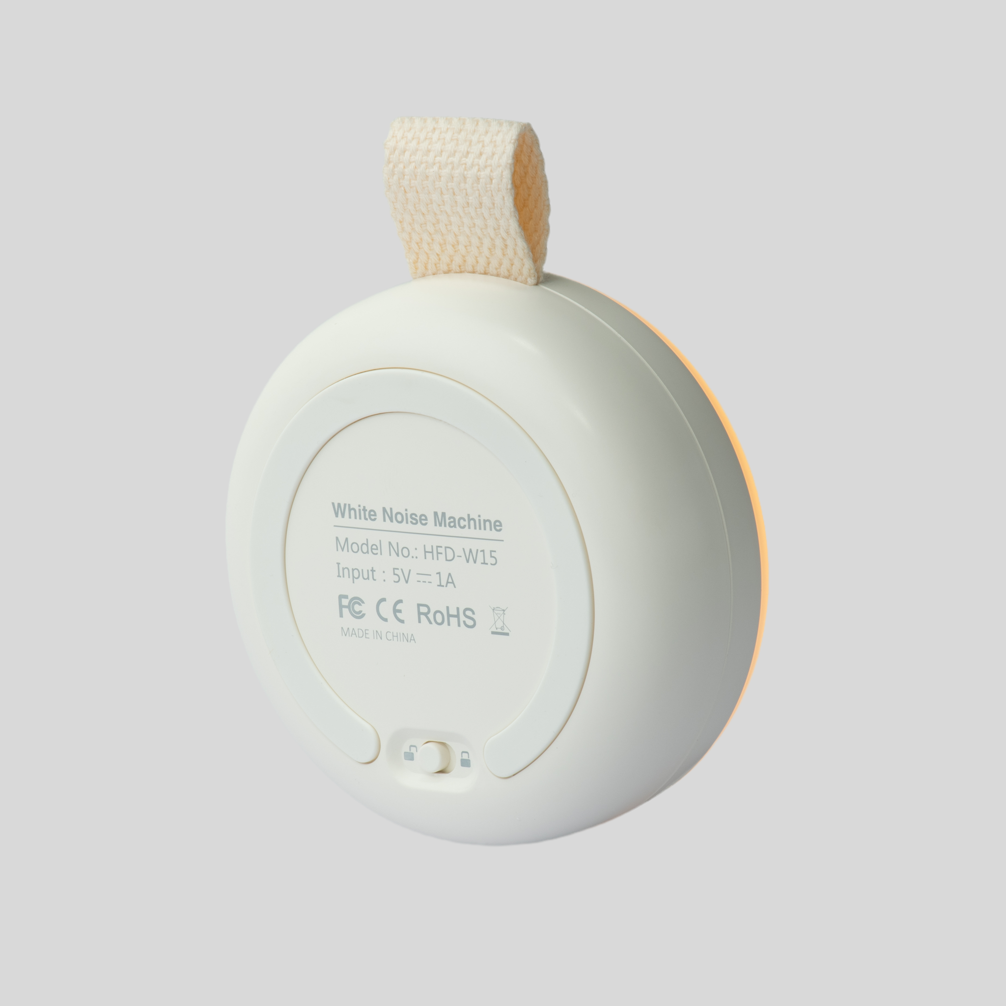 Portable Baby White Noise Machine & Night Light | White & Cream
