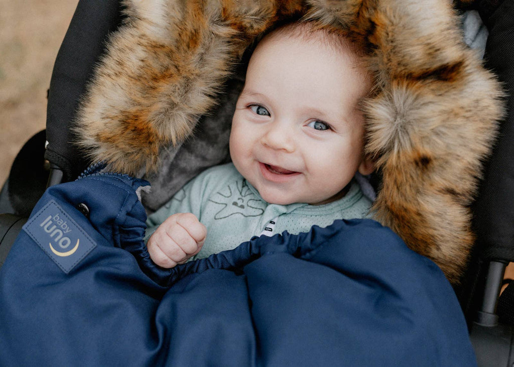 Nordic Footmuff Pram Liner | Deep Blue by Baby luno