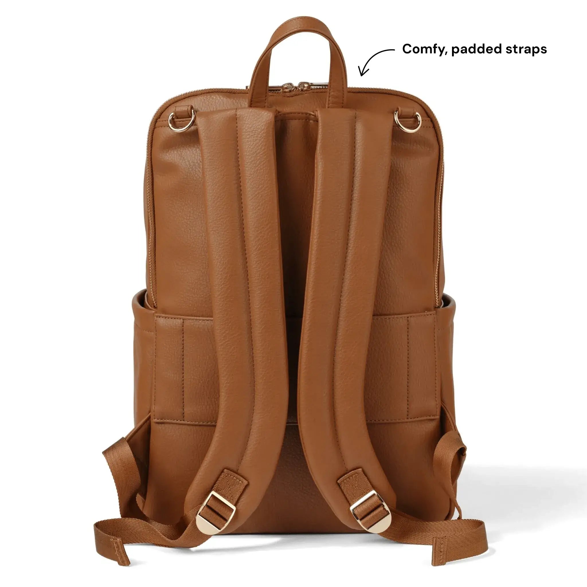 Multitasker Nappy Backpack - Chestnut Brown Vegan Leather