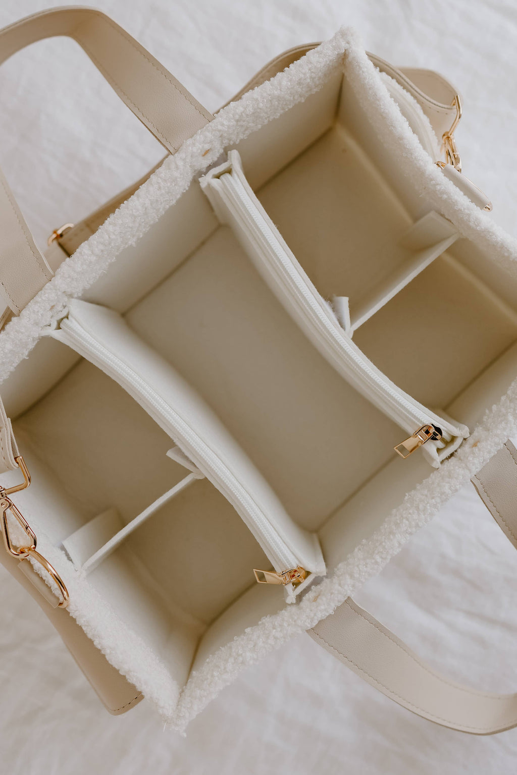 Teddy Boucle Nappy Caddy | Cream