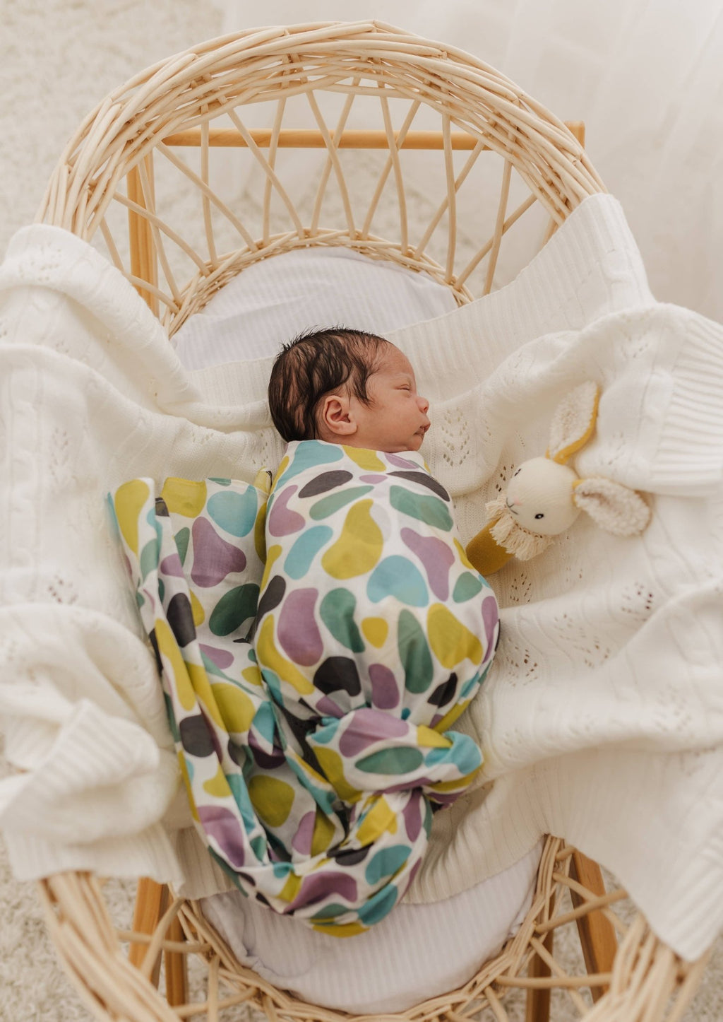 Nibbles Bunny Knitted Rattle | Mustard premium baby gift - Baba-lando