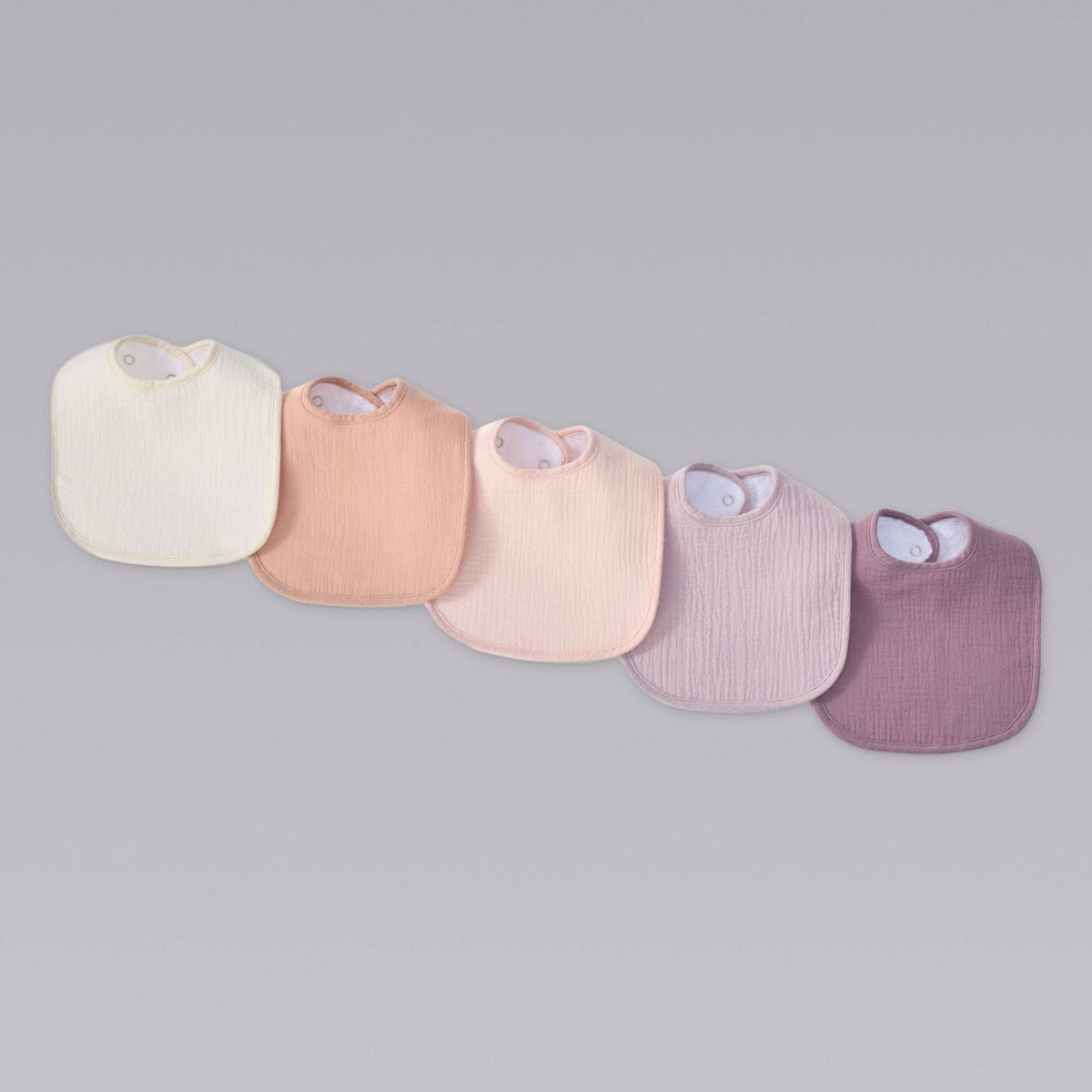 Organic Muslin Baby Bibs | Lavender Blush 5 Pack
