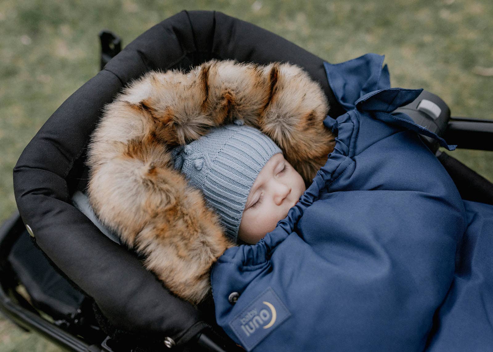 Nordic Footmuff Pram Liner | Deep Blue by Baby luno