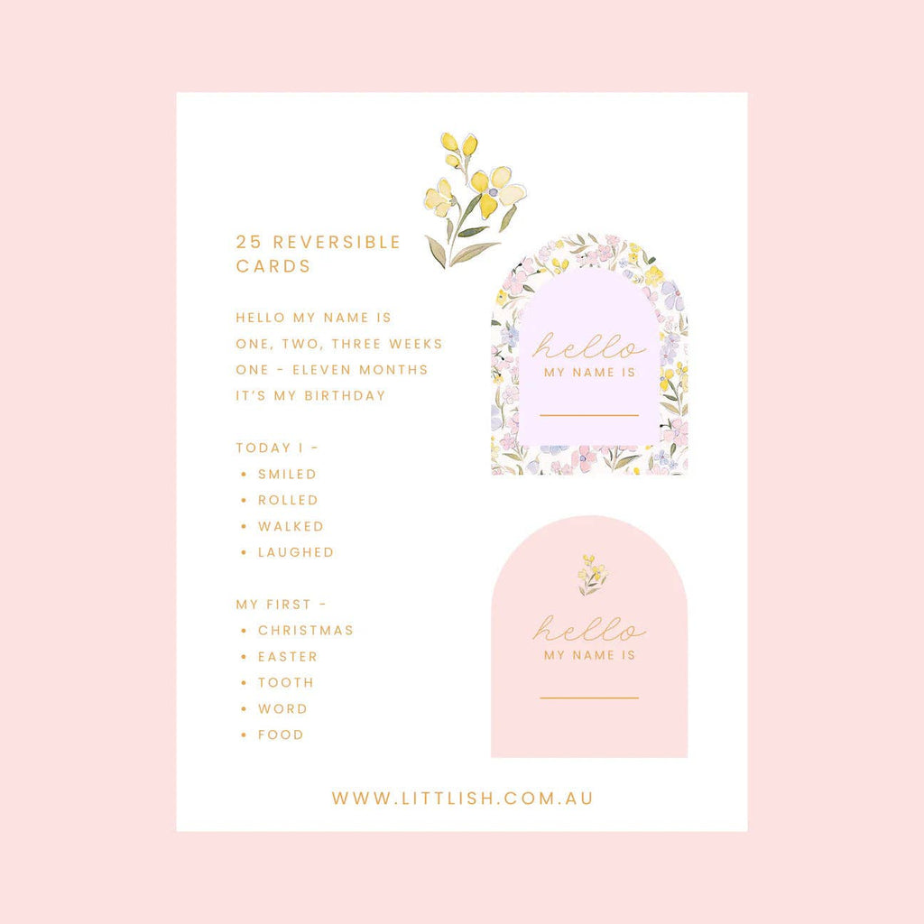 Baby Milestone Cards | Fleur & Bloom Pink