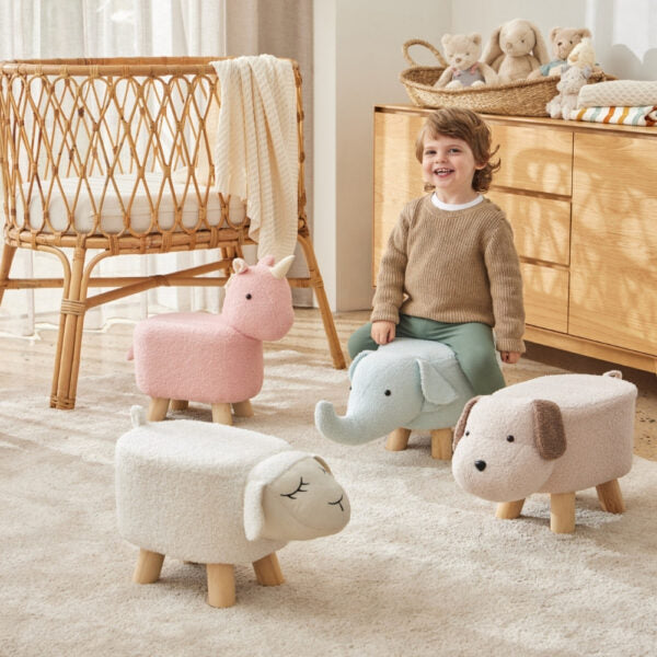 Bouclé Kids Stool | Unicorn