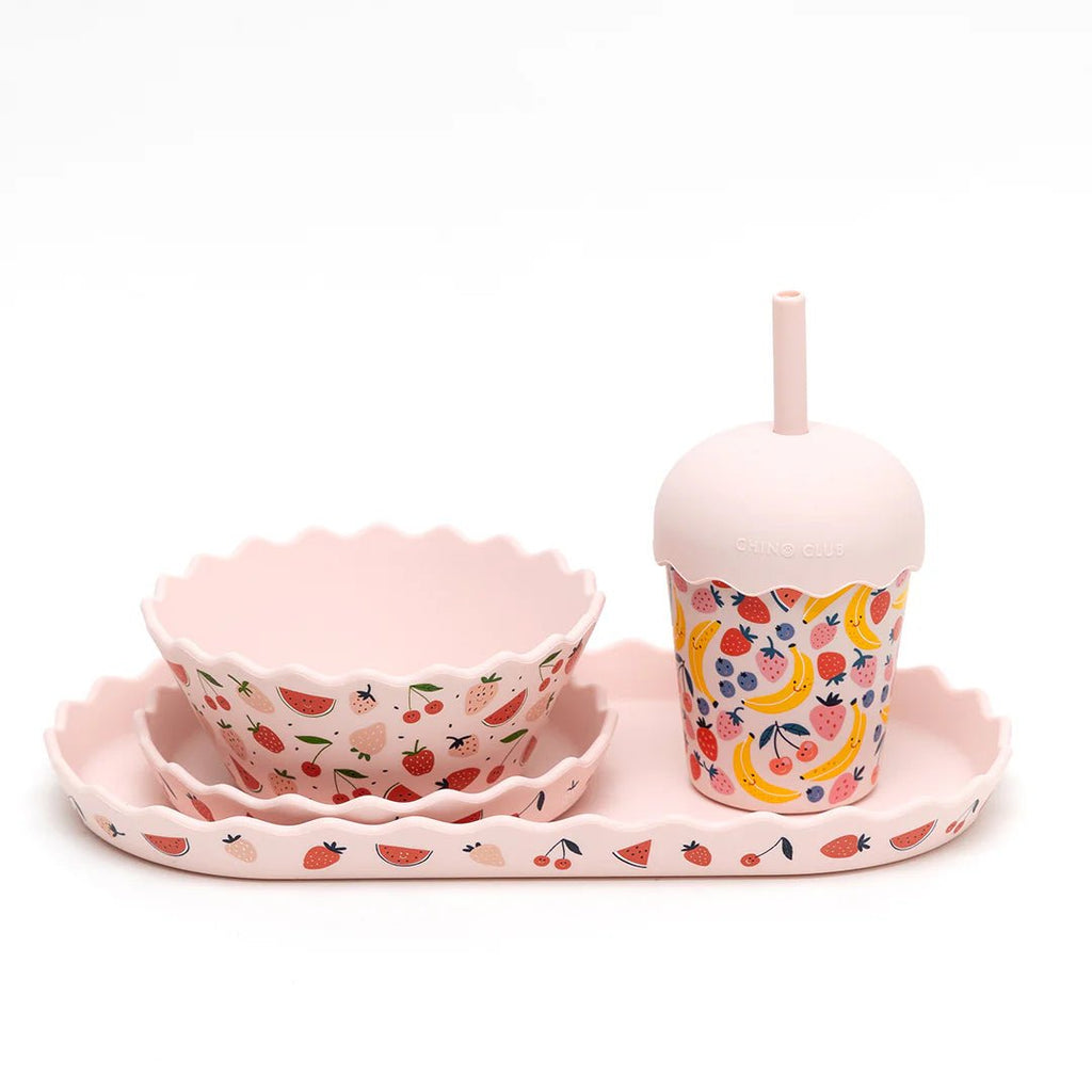 Dinner & Smoothie Bundle | Pink Fruits by Chino Club premium baby gift - Baba-lando