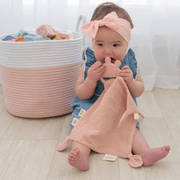 Silicone Teether with Muslin | Rose