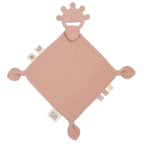 Silicone Teether with Muslin | Rose